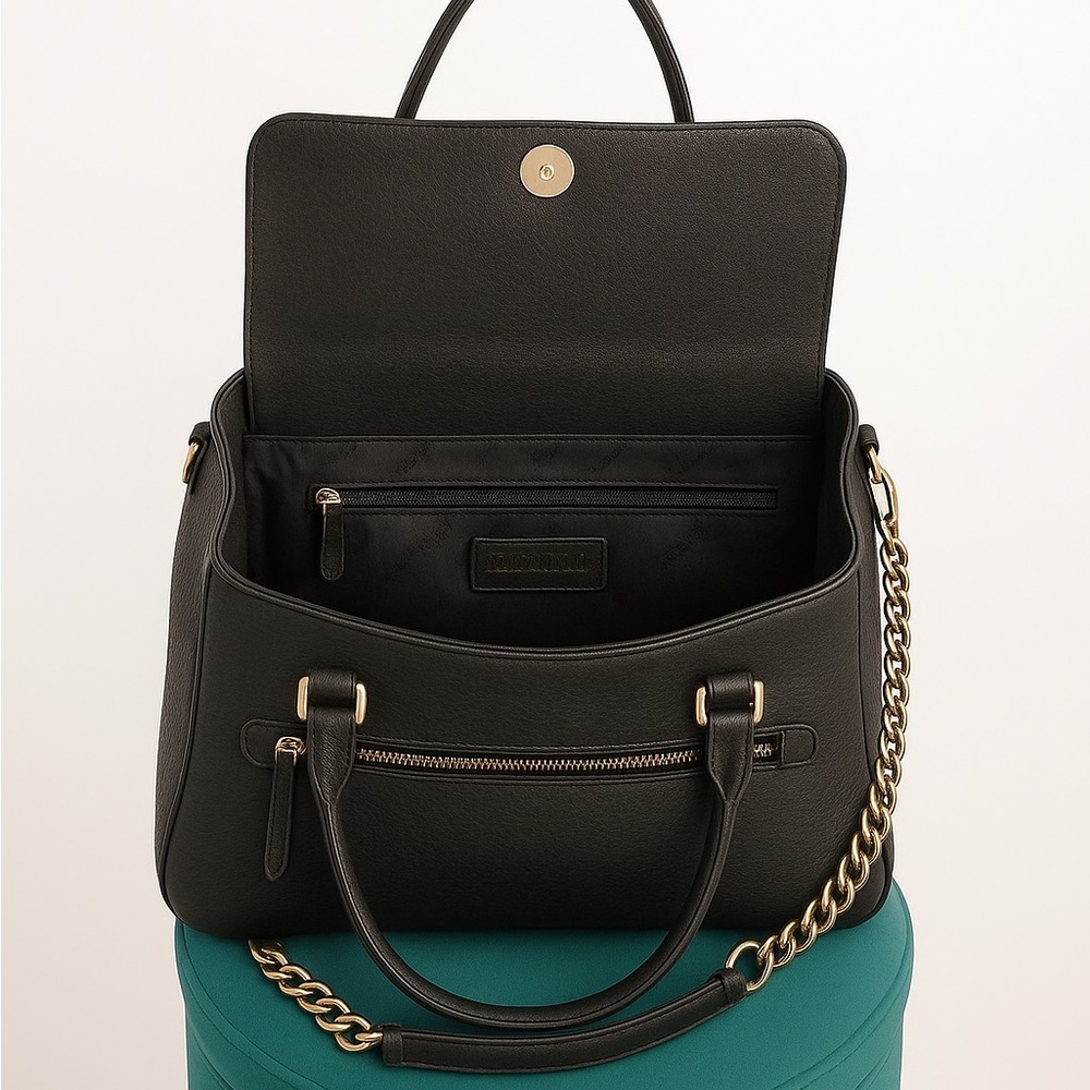Dolce & Gabbana Black Satchel with Gold Chain